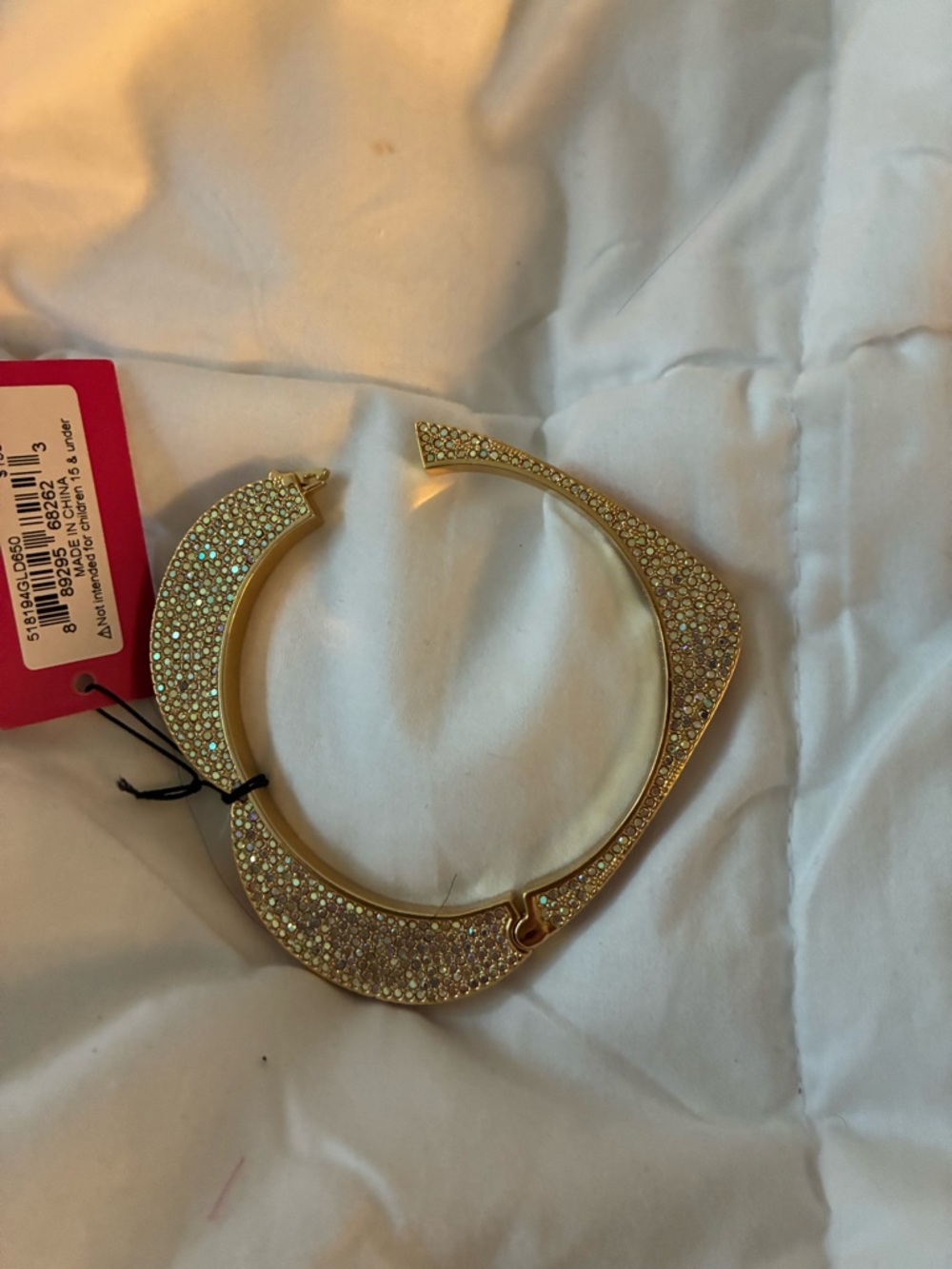 Kurt Geiger Gold Crystal Embellished Bangle - Picture 2 of 8